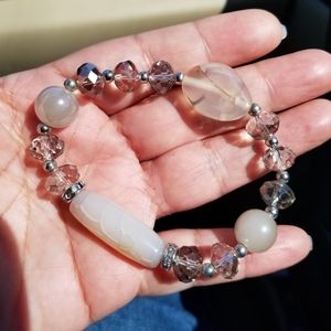 Chunky Agate & Crystal Bracelet
